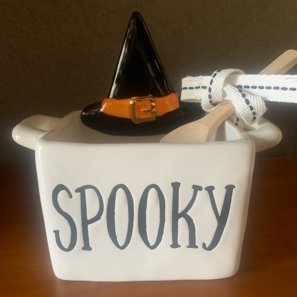 Halloween Serving Bowl with Witch Hat and Spooky